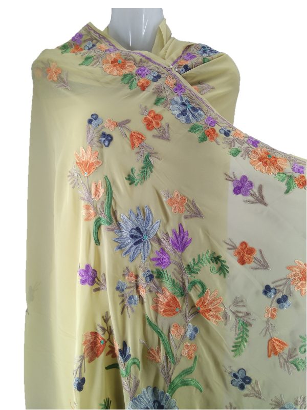 Embroidered Kashmiri Aari Work Georgette Saree - Image 3