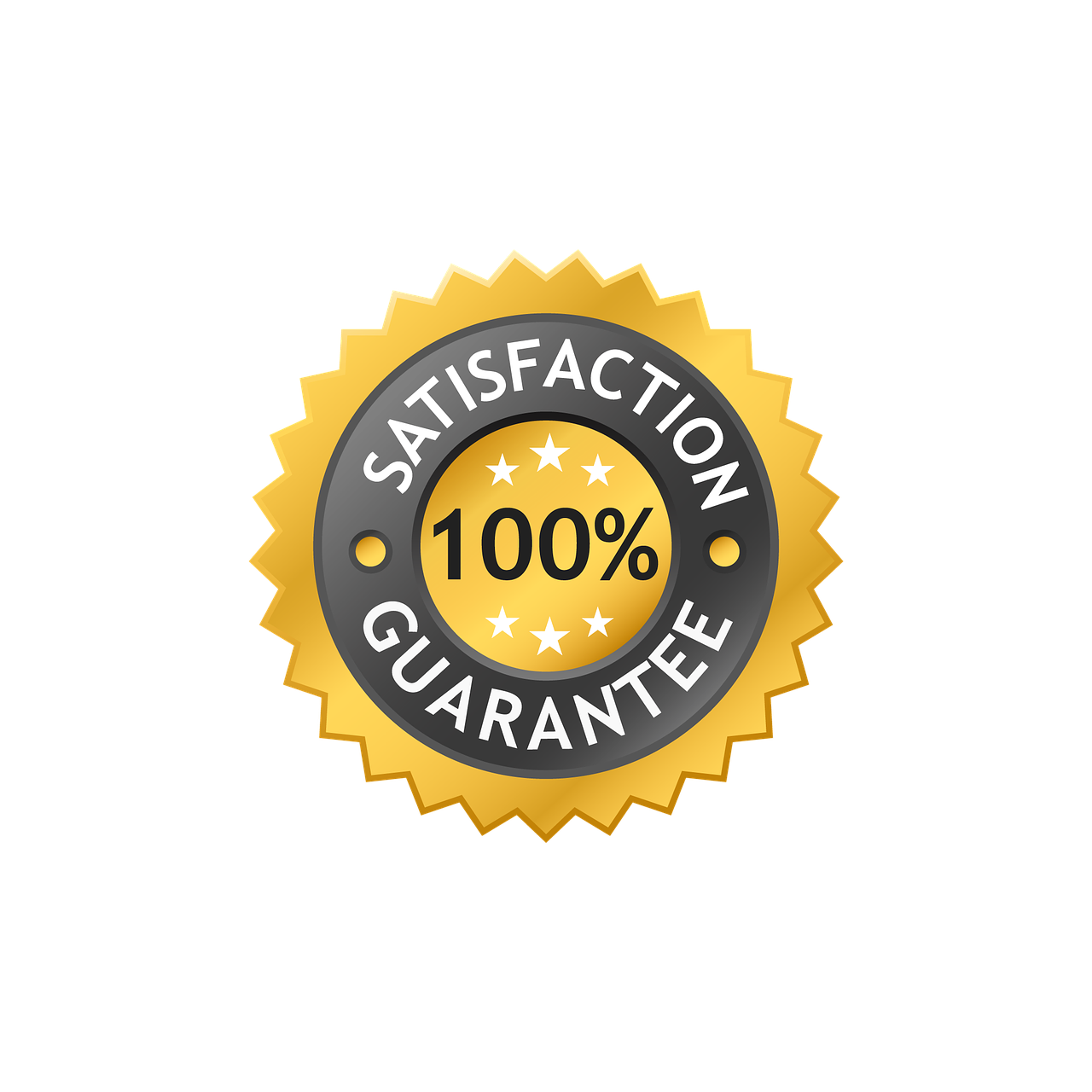 satisfaction label, guarantee label, 100 satisfaction